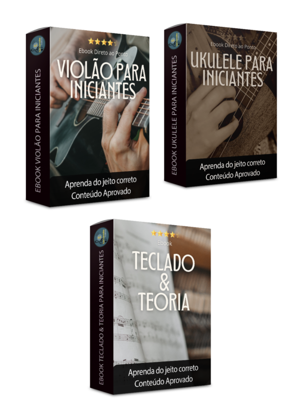 Kit eBook para Iniciantes (Teclado e Teoria + Ukulele + Violão )